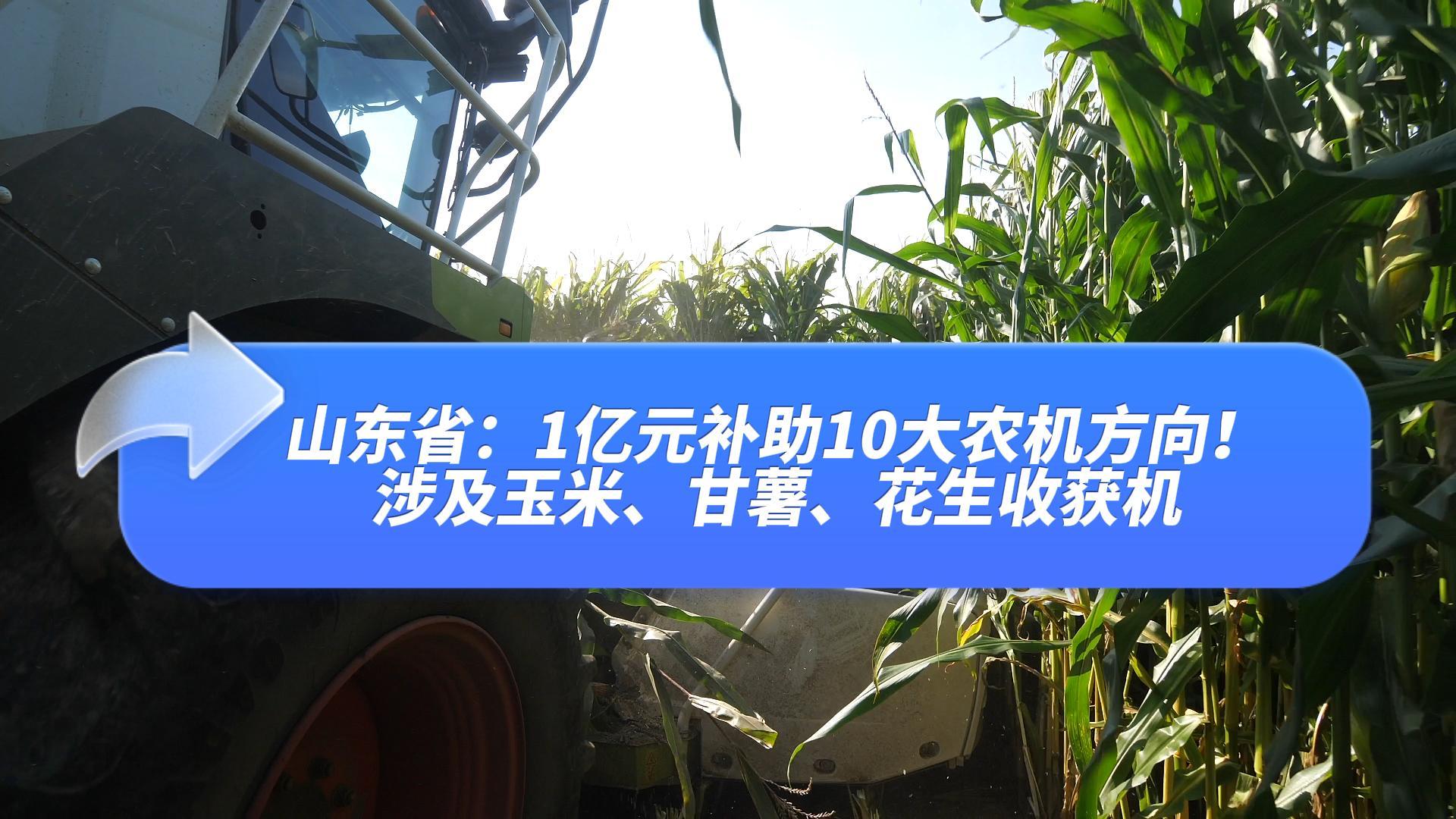 山東省：1億元補助10大農機項目，涉及玉米、甘薯、花生收獲機